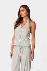 Elysa Waffle Pajama Top
