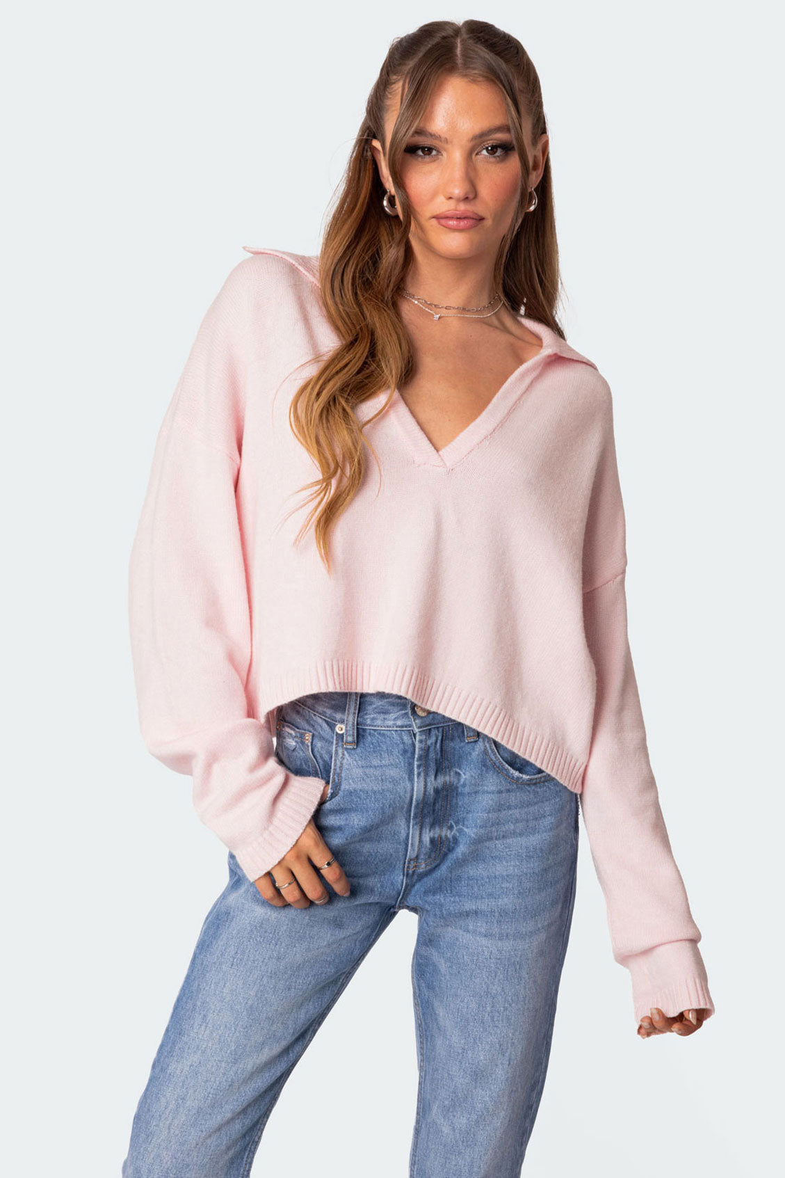 Marcie Oversize Cropped Sweater – edikted