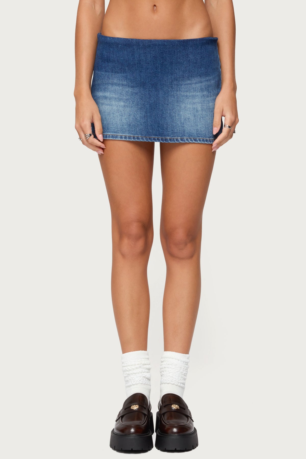 Archie Stretchy Denim Mini Skort