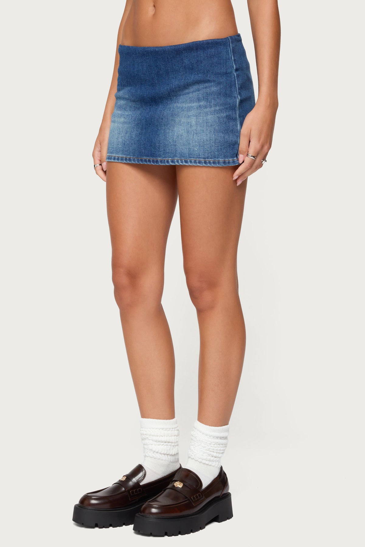 Archie Stretchy Denim Mini Skort