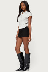 Juney Pinstripe Tailored Button Up Shirt