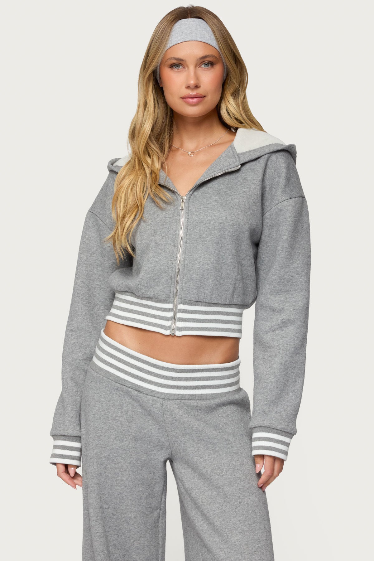 Eloura Stripey Zip Up Hoodie