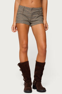 Ayvey Plaid Tailored Micro Shorts