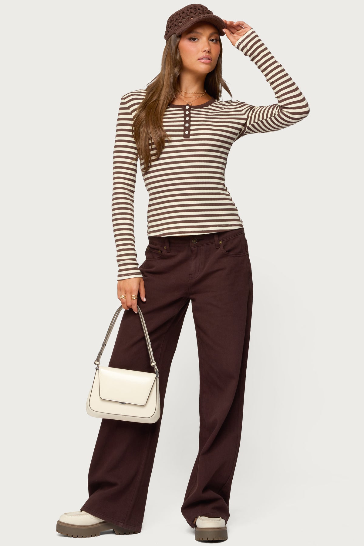 Roma Striped Henley Top