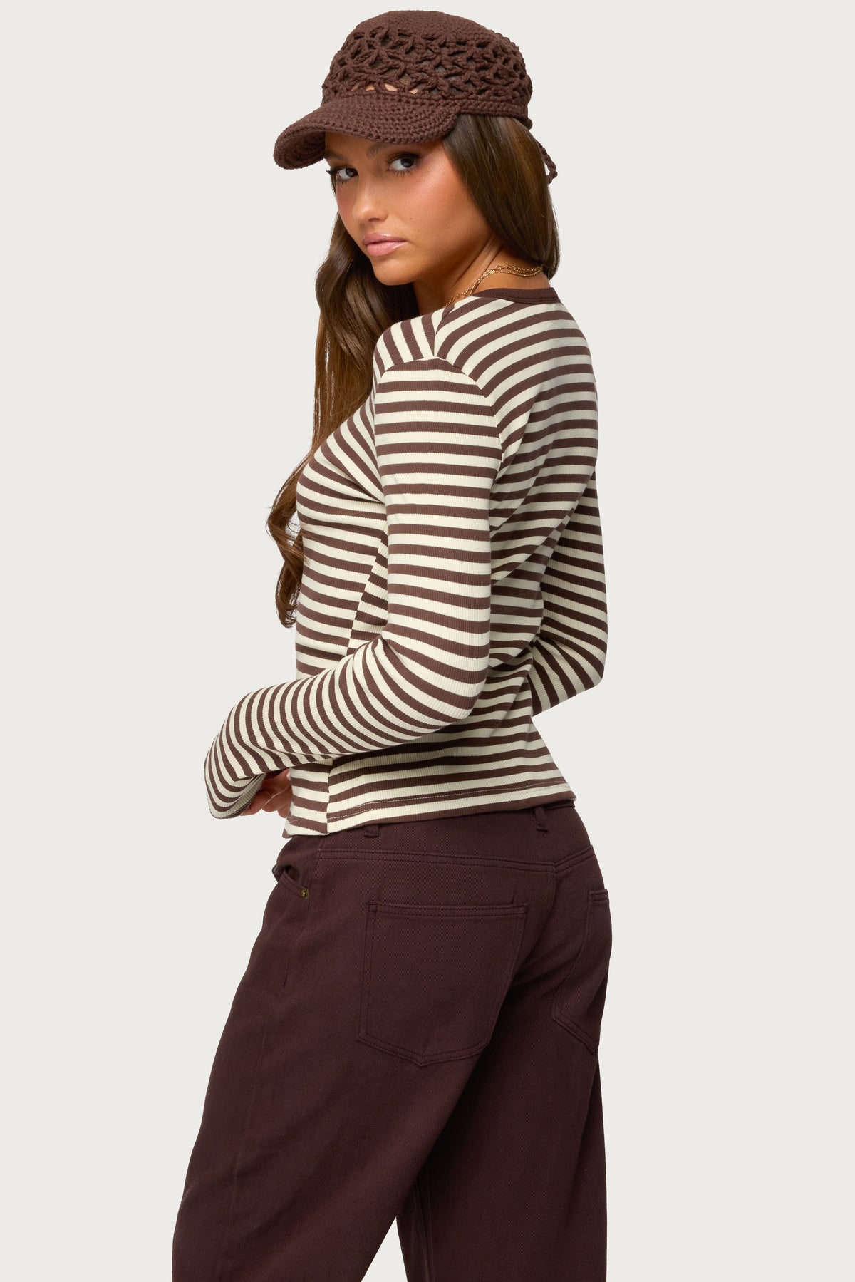Roma Striped Henley Top