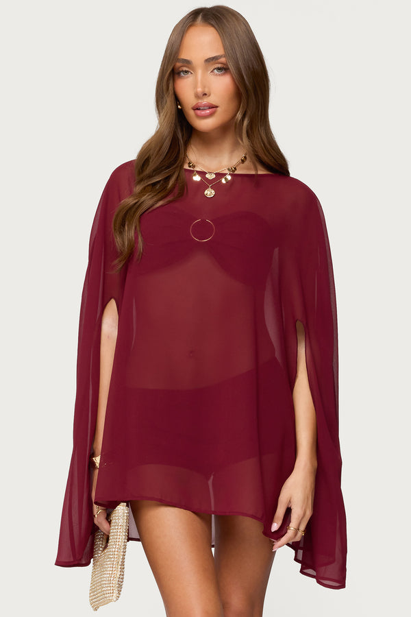 Mckenzie Sheer Chiffon Poncho