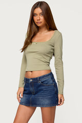 Mora Lace Trim Ribbed T Shirt