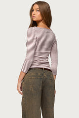 Avigyle Striped Boat Neck Top