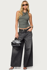 Collie Twisted High Cowl Neck Top