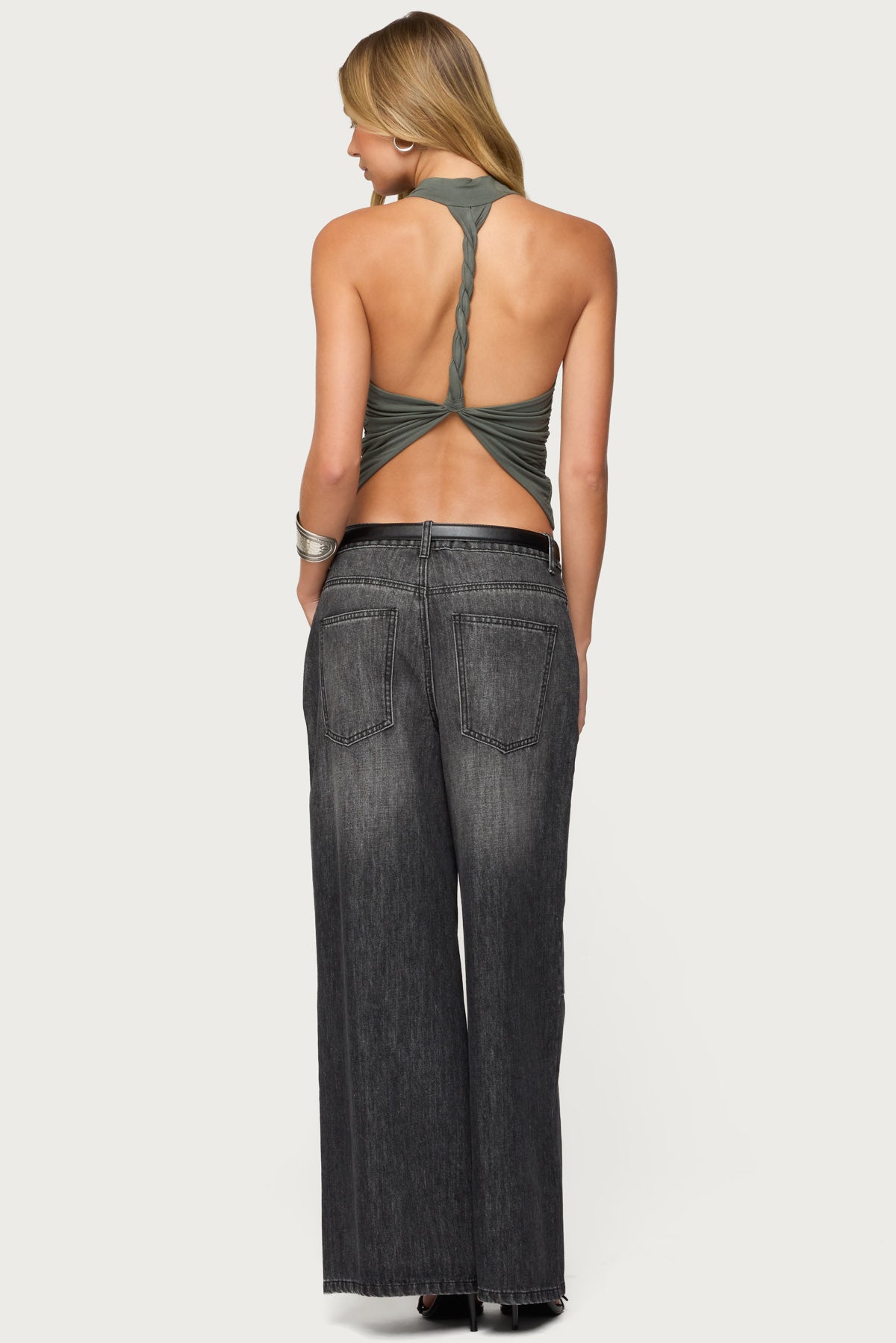 Collie Twisted High Cowl Neck Top