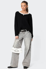 Magda Acid Wash Low Rise Baggy Jeans