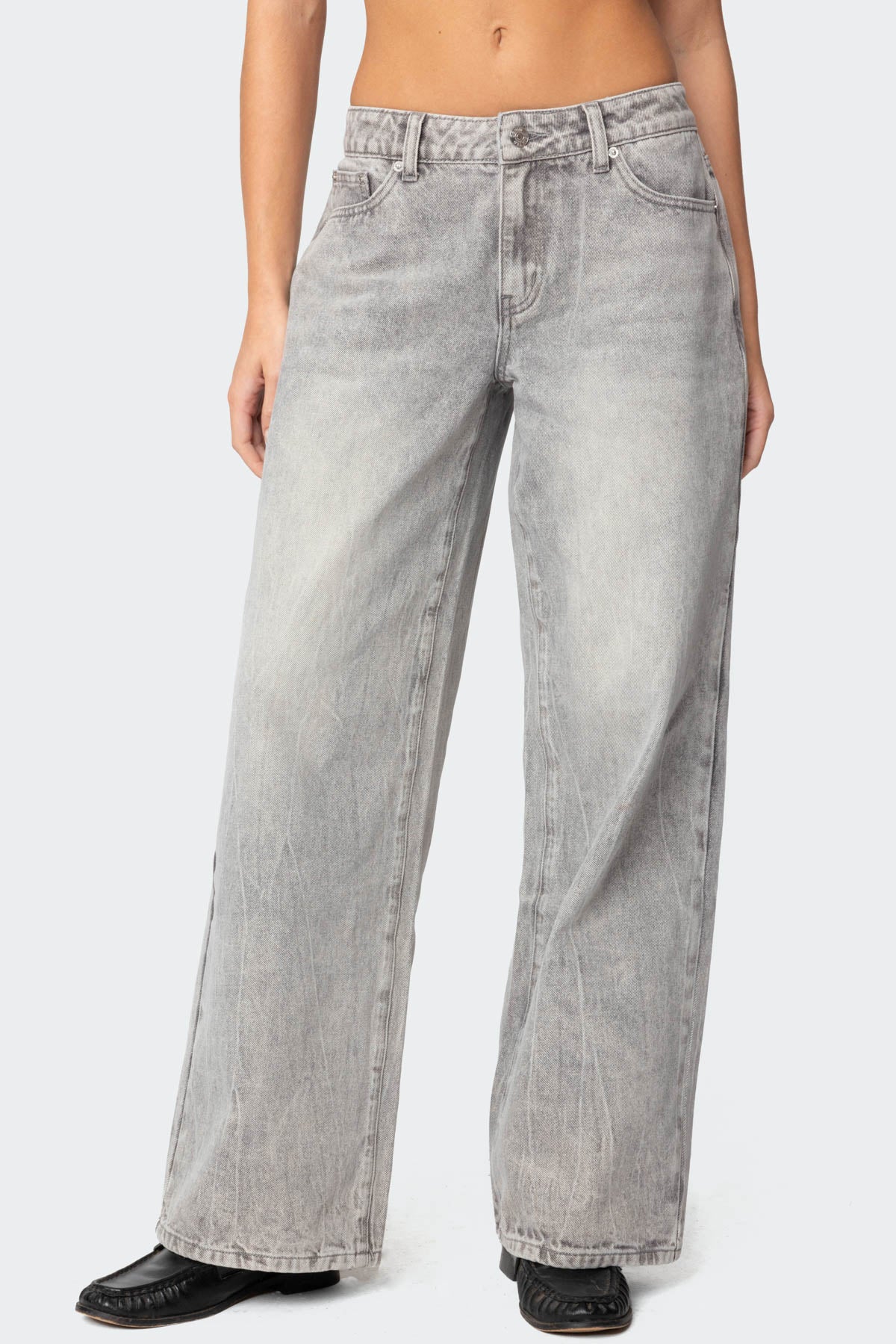 Magda Acid Wash Low Rise Baggy Jeans