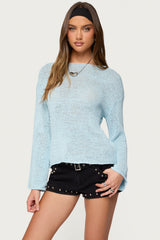 Drop Shoulder Light Knit Sweater