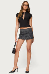 Reesa Studded Denim Mini Skort