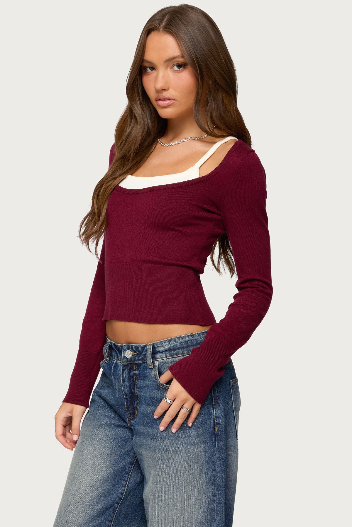 Cecile Layered Long Sleeve Top