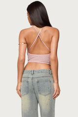 Elenie Fringed Cowl Neck Top