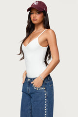 Teaghan V Neck Fitted Bodysuit
