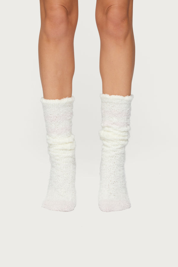 Stripey Fuzzy Scrunch Socks