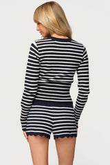 Soren Contrast Striped Knit Cardigan