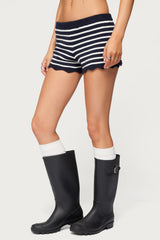 Soren Contrast Striped Knit Shorts