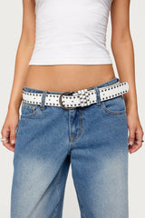 Studded Faux Leather Belt