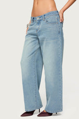 Petite Raelynn Washed Low Rise Baggy Jeans