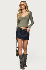 Zelly Deep V Scoop Neck Top