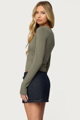 Zelly Deep V Scoop Neck Top