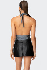 Cele Shiny Gathered Bodysuit