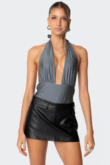 Cele Shiny Gathered Bodysuit