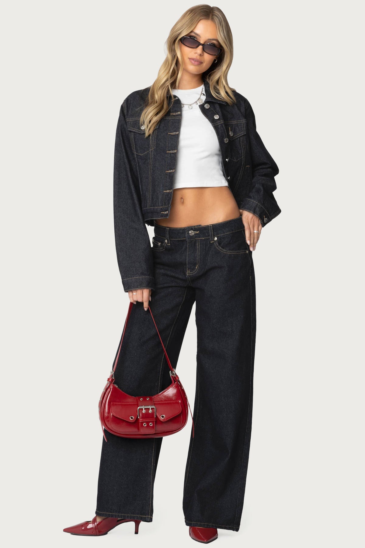 Raelynn Washed Low Rise Baggy Jeans