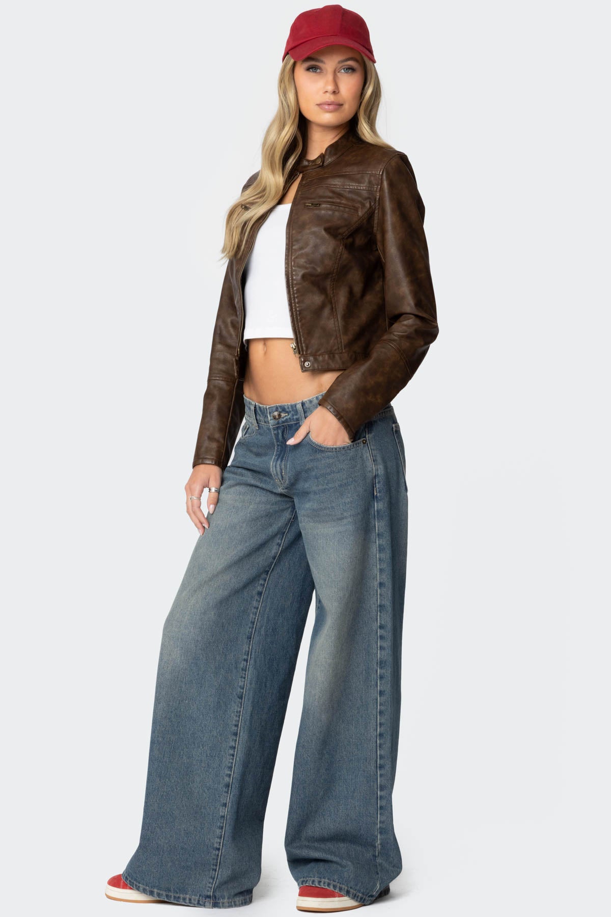 Teddi Washed Faux Leather Jacket