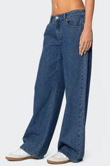 Raelynn Washed Low Rise Baggy Jeans