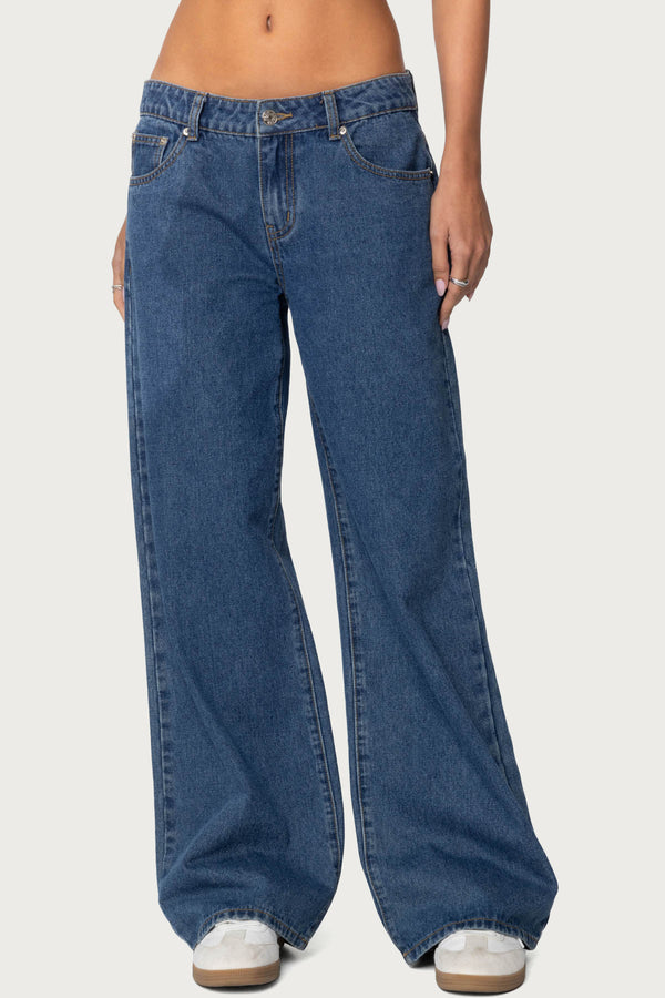 Raelynn Washed Low Rise Baggy Jeans
