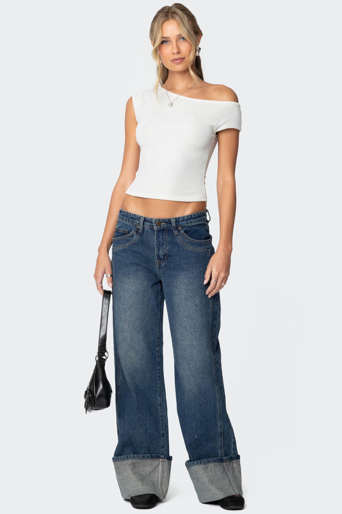 Vesper Cuffed Low Rise Baggy Jeans