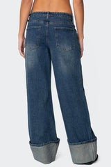 Vesper Cuffed Low Rise Baggy Jeans