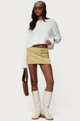 Roney Stud Faux Suede Mini Skort