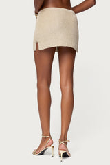 Goldy Metallic Knit Mini Skort