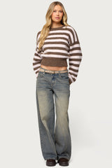 Penelope Fuzzy Striped Sweater