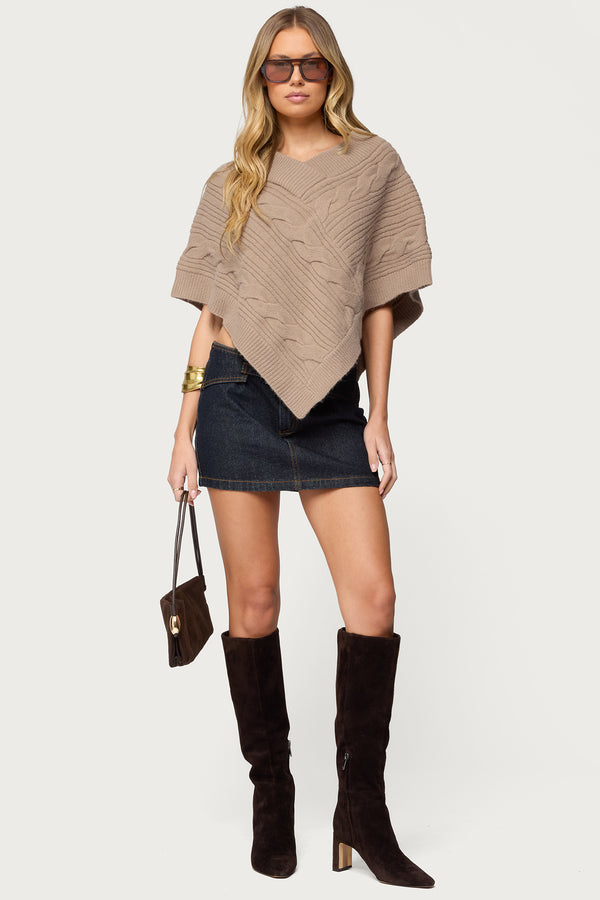 Vickey Cable Knit Poncho