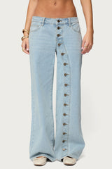 Adison Button Low Rise Baggy Jeans