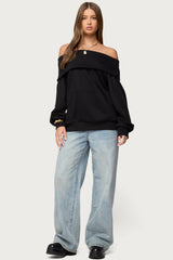 Ashlee Oversized Foldover Sweatshirt