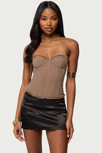 Deirdre Mesh Lace Up Corset