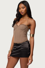 Deirdre Mesh Lace Up Corset