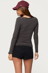 Alefa Scoop Neck Long Sleeve Top