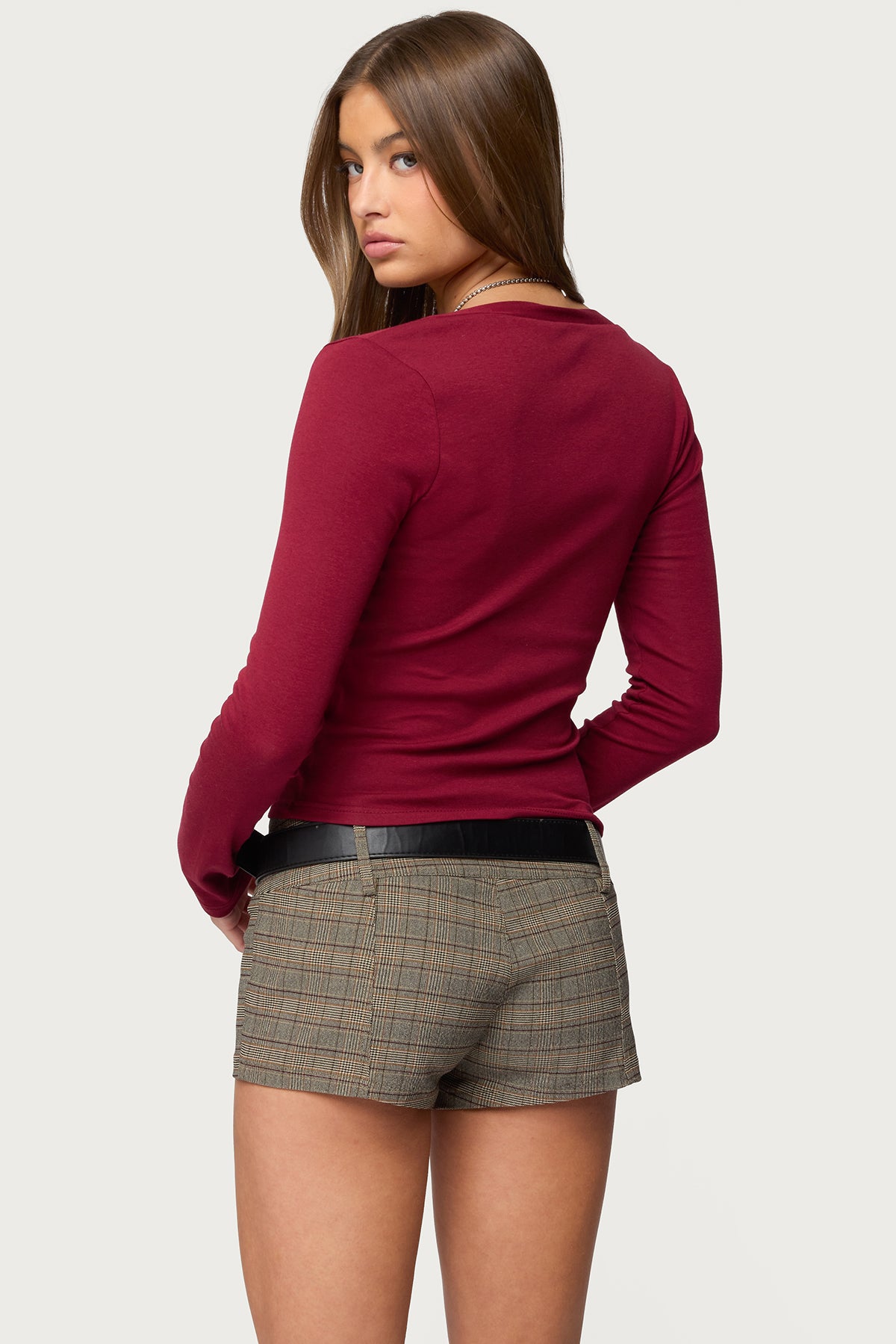 Charla V Neck Button Up Top