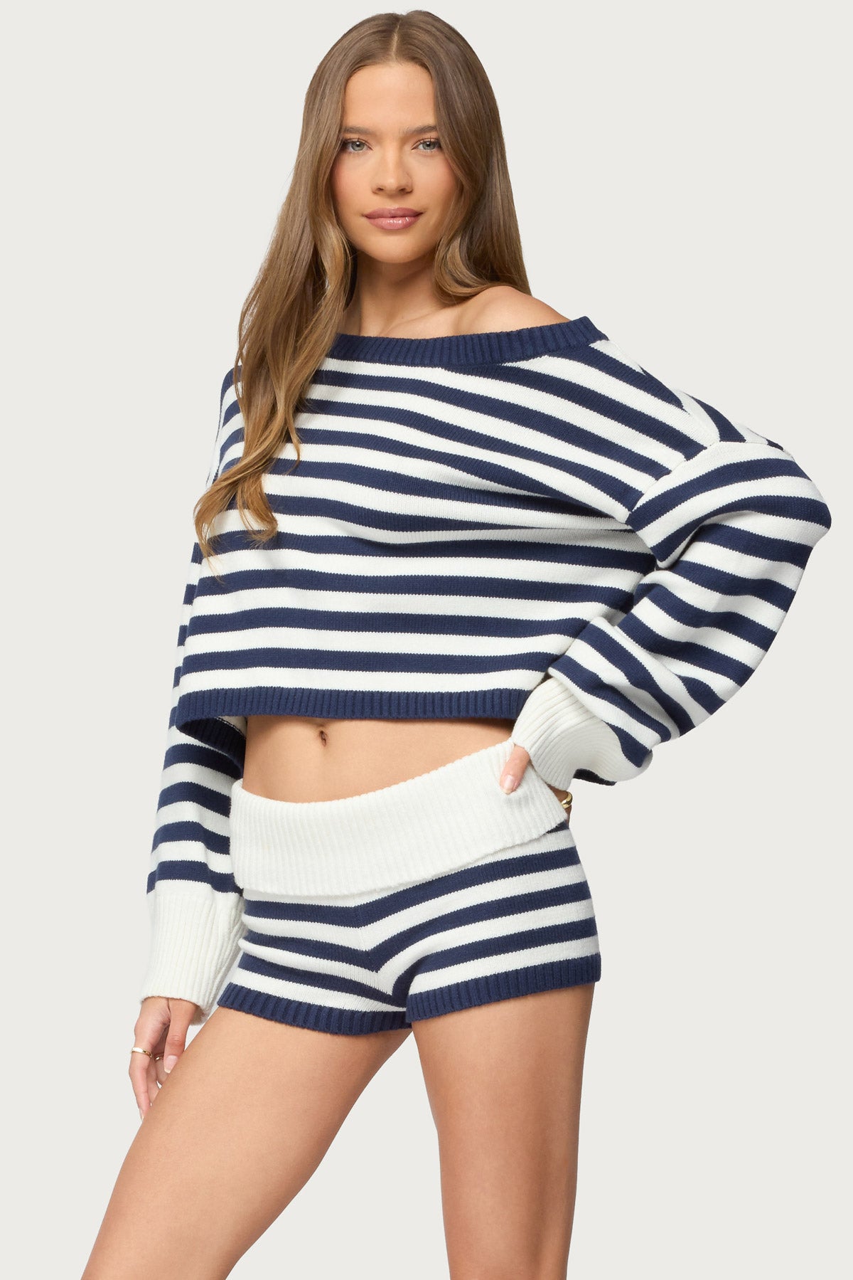 Saphi Striped Oversized Knit Sweater