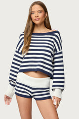 Saphi Striped Oversized Knit Sweater