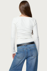 Zandra Square Neck Ribbed Top