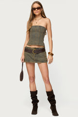 Camelia Strapless Denim Corset